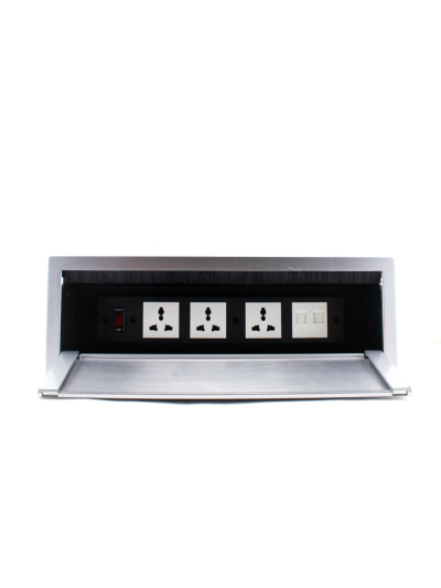 Tronic Desk Socket Universal x 3 + RJ45 Data x 2