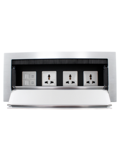 Tronic Desk Socket Universal x 3 + RJ45 Data x 2