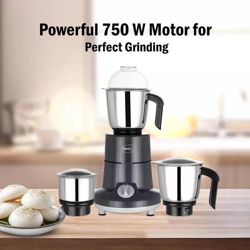 Pigeon Mixer Grinder 750w Stainless Steel Jar Copper Motor Removable Jar Compact design 1.5L 1.0L 0.4L Jars Especial - Image 8