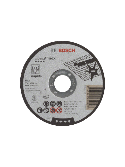 Bosch Expert for Inox Straight Cutting Disc 115 x 22.23 x 1mm 2608600545
