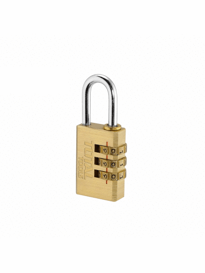 Total Brass 3 Digit Combination Padlock 3 x 20mm, Password Combination Can Be Customized TBCK37203