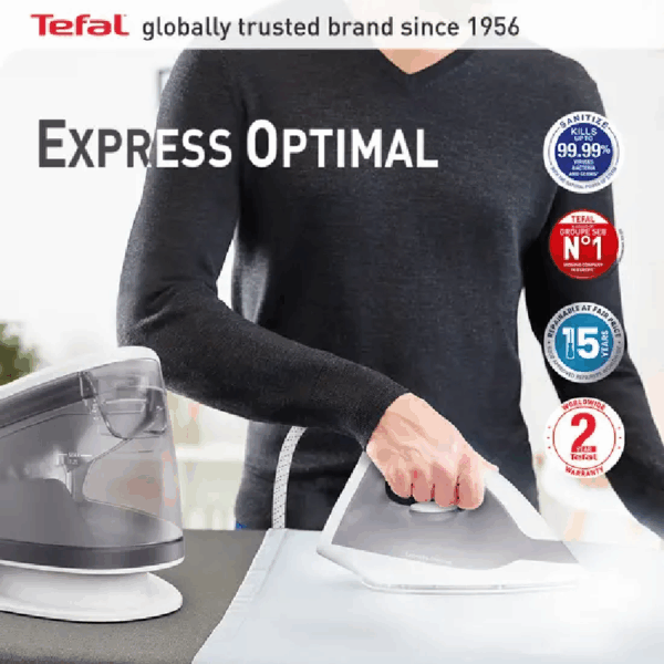 Tefal Express Optimal Steam Generator Iron 2200W with 1.2L Tank 1.6m Power Cord Ceramic Soleplate SV4111G0 - Image 9