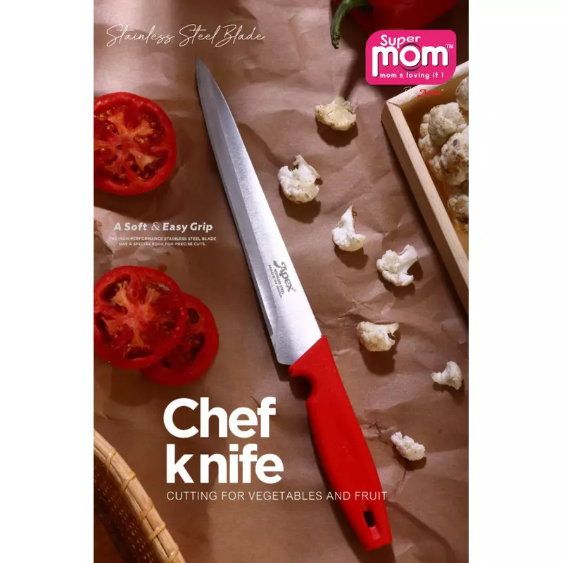 Supermom Chef Knife 13 inch Plastic Handle with Stainless Steel Blade 573249 - Image 2