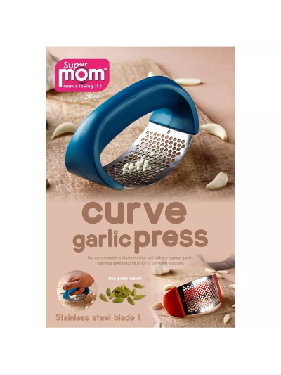 Supermom Curve Garlic Press Plastic Handle with Stainless Steel Masher 572785