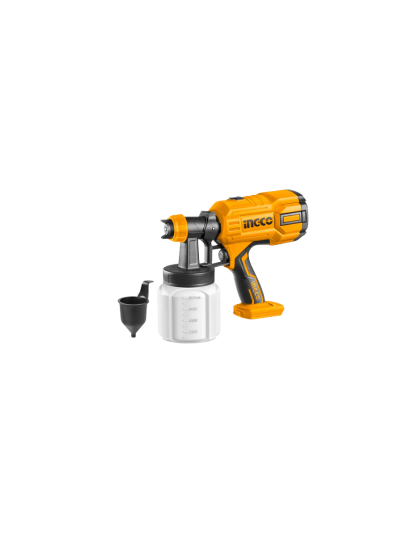 Ingco Cordless Spray Gun Lithium-ion 800ml/min 20V with 2pcs Copper Nozzle CSGLI2003