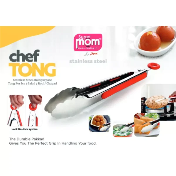 Supermom Chef Tong Stainless Steel with Locking System 571511 - Image 2