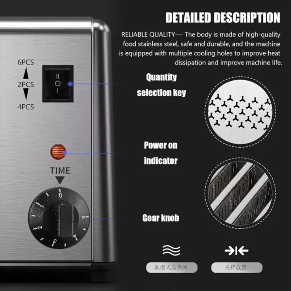Commercial Bread Toaster 6 Slice 110-240V - Image 7