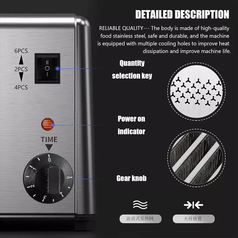 Commercial Bread Toaster 6 Slice 110-240V - Image 7