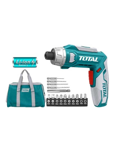 Total Screw Driver with 40pcs Bits Cordless Lithium Ion TSDLI0403