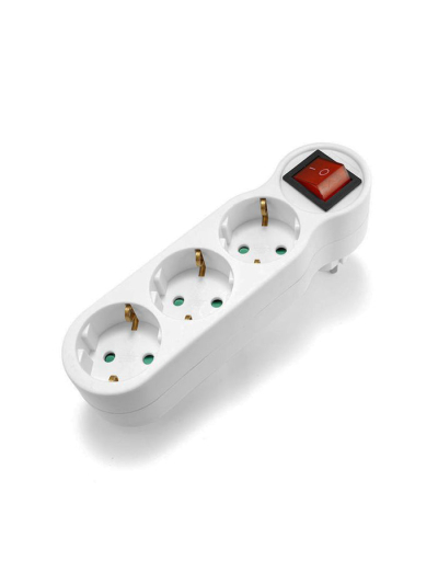 Tronic Power Strip With Switch 1-3 WAY EU Plug 2 Pin
