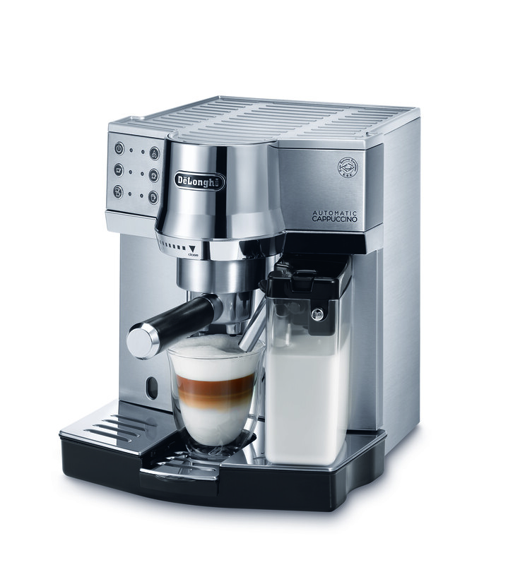 De'Longhi Expresso Maker Pump Driven & Cappuccino Machine 1450W (Metallic) Latte Macchiato Hot Milk Removable Drip Tray EC850.M - Image 4