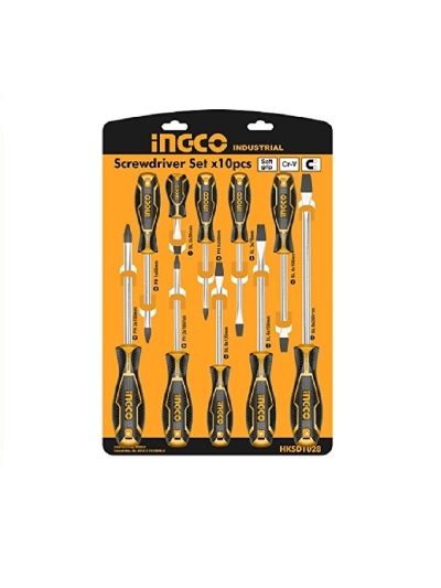 Ingco Screwdriver Set Pack of 10 HKSD1028