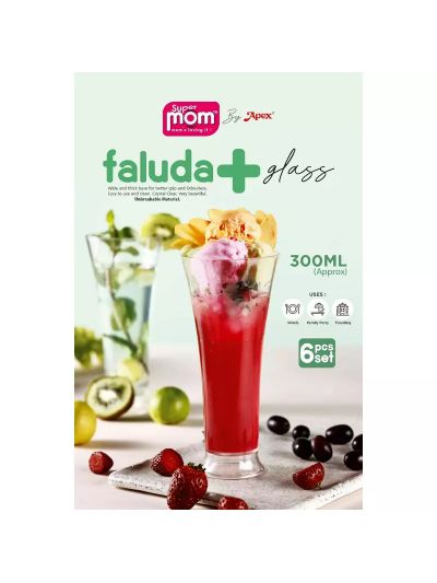 Supermom Faluda Plus Glass Set 300ml Unbreakable Material 6pc Set 572983