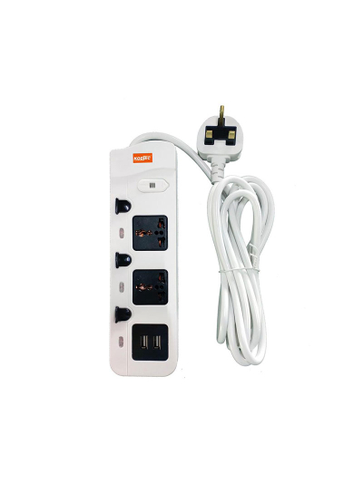 Kodtec Extension 3m 3-Way 2USB Ports KT-1523ET