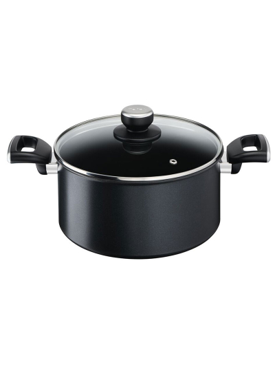 Tefal Unlimited Stewpot 24 CM All Hobs Titanium Non Stick Anti Scratch Safe Non Stick G6 Unlimited Round Saucepan Pan Cast Aluminum G2554602