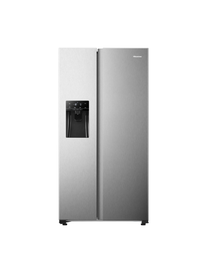 Hisense Refrigerator 474L Side by Side Door, Water Dispenser, Ice Maker, No Frost, Multi AirfLow, Touch Electronic Control, LED Lighting, Water Tank, Super Freeze, Stainless Steel H690SS-IDL