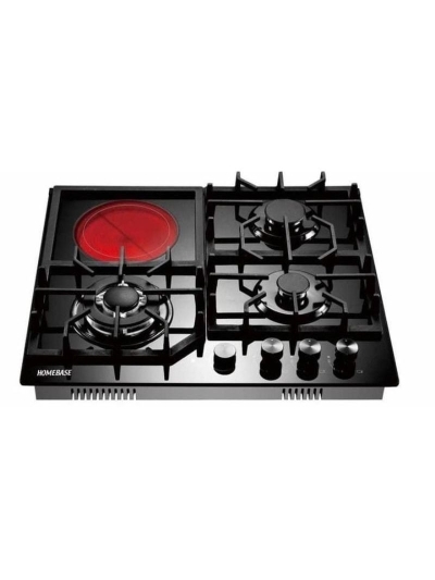 Homebase Table Top Cooker 3 Gas Burners 1 Electric Hot Plate Glass Top HB-4818D4