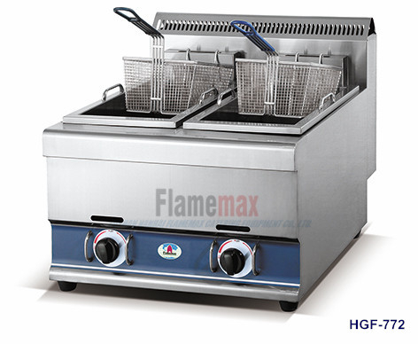 Commercial 2-Tank 2-Basket Gas Fryer 12.5L HGF-772 - Image 2