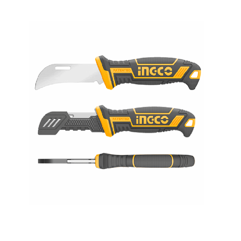 Ingco Cable Stripping Knife Curved Blade with Plastic Cover HPK82001 - Image 2