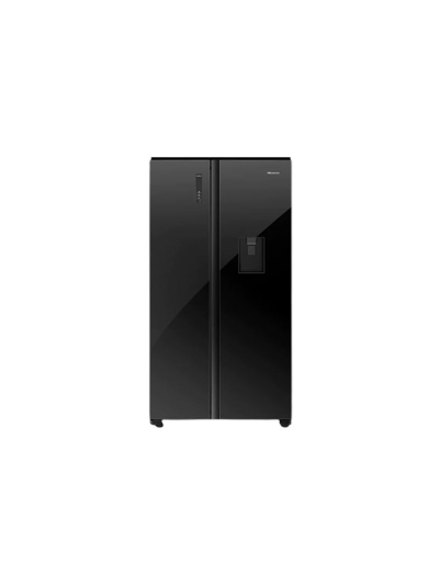 Hisense Refrigerator 504L Side By Side A+ Energy Efficiency Class, Multi Air Flow System, Exterior LED Digital Display with Touch Control Black RS518N4WBF