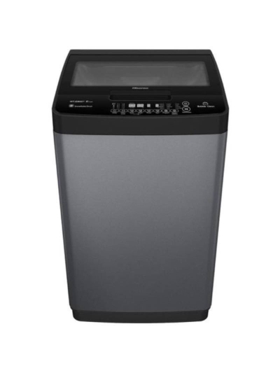 Hisense Washing Machine 8kg Fully Automatic, Top Load, Bubble Clean, Smart Fuzzy, Time Delay, Titanium Silver WTJA802T