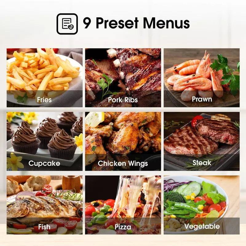 Hisense Digital Air Fryer 3.5L 1400W, LED Digital Control Panel, Adjustable Thermostat, Non Stick Basket, Overheat Protection, 9 Pre Setting Cooking Programs H04AFBK1S1 - Image 7