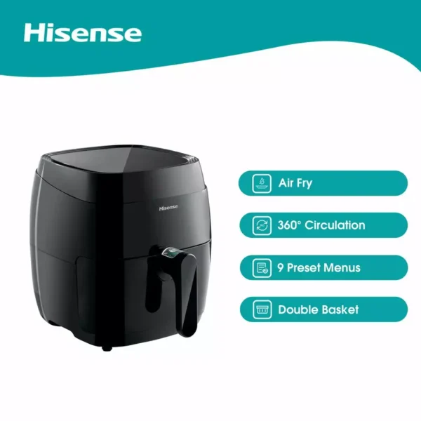 Hisense Digital Air Fryer 3.5L 1400W, LED Digital Control Panel, Adjustable Thermostat, Non Stick Basket, Overheat Protection, 9 Pre Setting Cooking Programs H04AFBK1S1 - Image 10