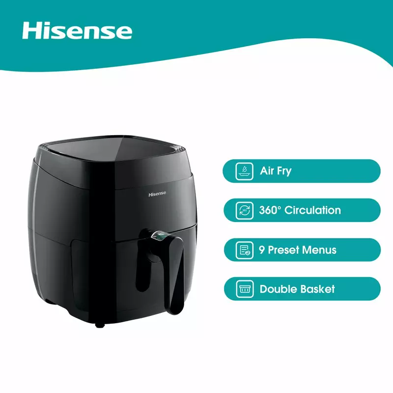Hisense Digital Air Fryer 3.5L 1400W, LED Digital Control Panel, Adjustable Thermostat, Non Stick Basket, Overheat Protection, 9 Pre Setting Cooking Programs H04AFBK1S1 - Image 10