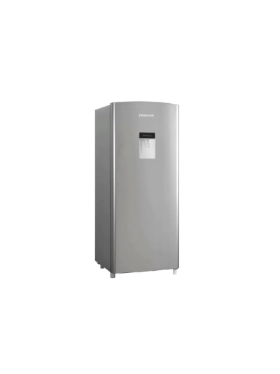 Hisense Refrigerator 177L Single Door Top Freezer Stylish Design, A+ Energy Rating, Sleek Water Dispenser, Interior LED Lighting Silver H235RTS-WD