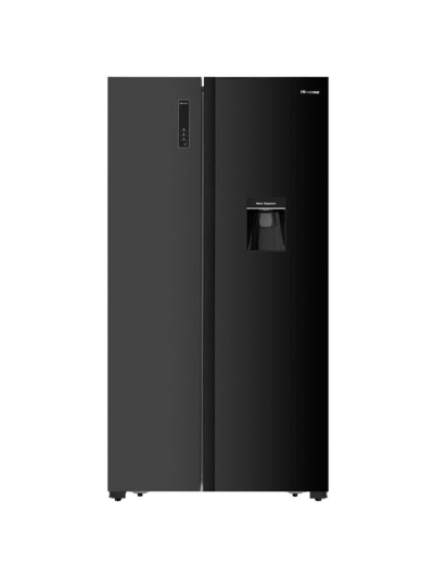 Hisense Refrigerator 504L Side by Side Door, Water Dispenser, LED Touch, Black Glass H670SMIB-WD