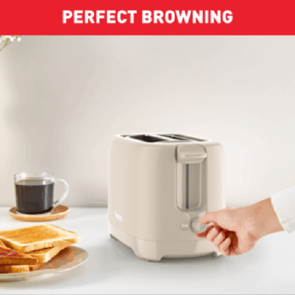 Tefal Morning 2 Slot Toaster 850W with Bun Warmer 7 Browning Levels Stop Function Plastic Body TT2M1B27 - Image 7