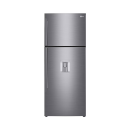 LG Refrigerator 438L Double Door Top Freezer Linear Cooling, Door Cooling, Fresh 0 Zone, Smart Inverter Linear Compressor, Hygiene Fresh, Smart ThinQ, Platinum Silver GL-T652HLCM