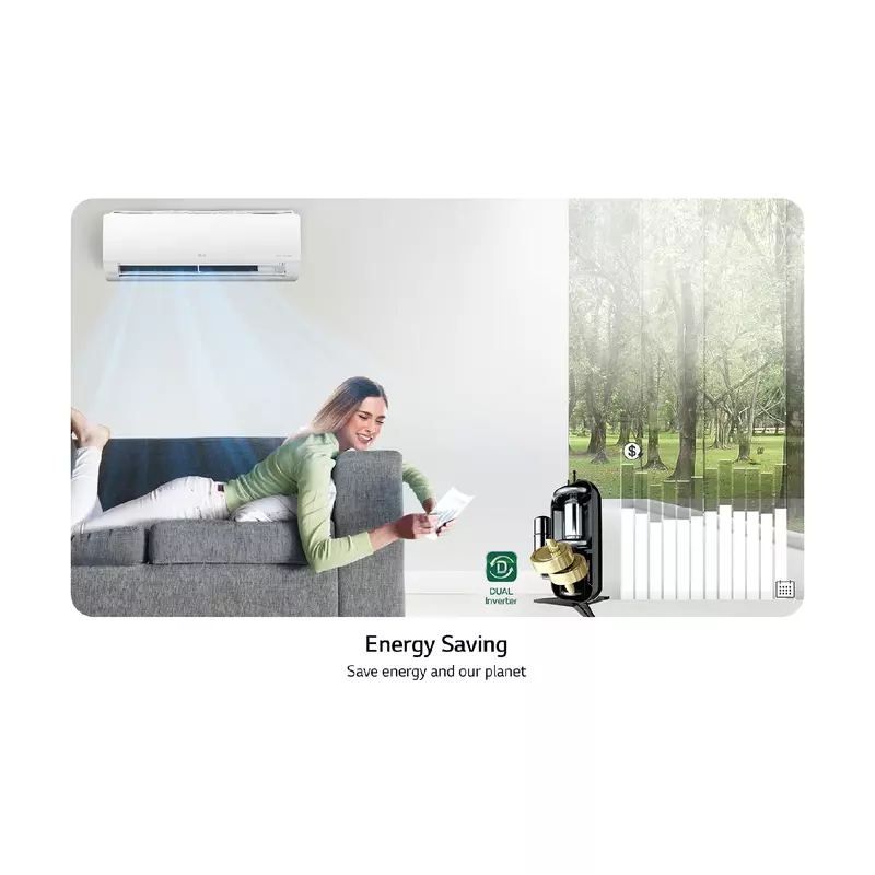 LG Wall Split Air Conditioner 12000BTU, 4 Way Up & Down Air Flow, Fast Cooling, Energy Saving, Less Noise, DUAL Inverter Compressor, R410A, S4NQ12JAQAL - Image 11
