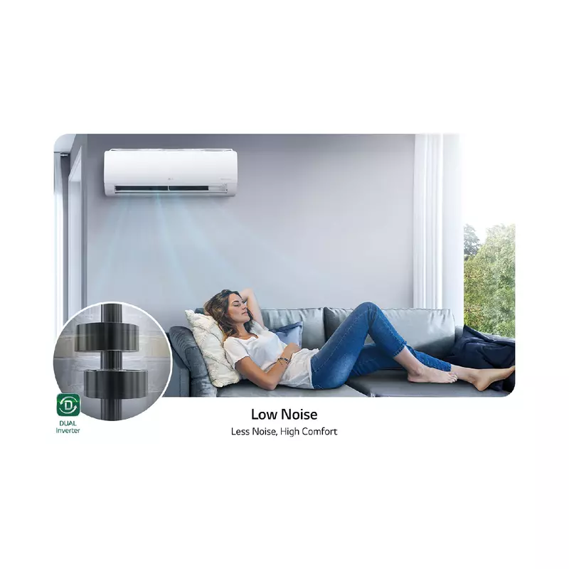 LG Wall Split Air Conditioner 12000BTU, 4 Way Up & Down Air Flow, Fast Cooling, Energy Saving, Less Noise, DUAL Inverter Compressor, R410A, S4NQ12JAQAL - Image 9