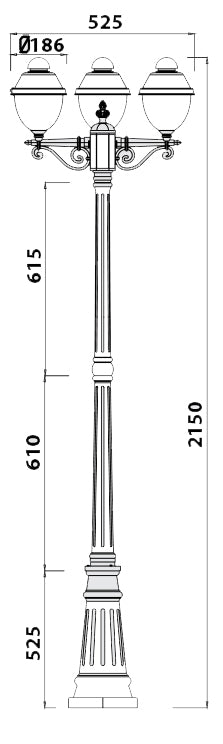 Tronic Ornamental 2 Headed Bollard Light - Image 2