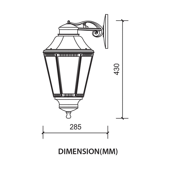 Tronic Ornamental Inverted Outdoor Wall Lamp - Image 2