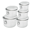 Nadstar Aluminium Sufuria 5pcs with Lid & Handle 55L 65L 75L 85L 100L Cookware Set Tope Cooking Pot for Commercial Use - Gauge 7 Kitchen Heavy Duty Tapela