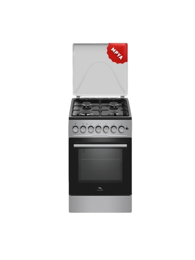 Dolphin Free Standing Cooking Range 50x50 4 Gas Burners Electric Oven Silver FS05050S-4G/E