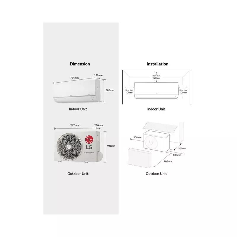 LG Wall-Mount Split Air Conditioner - 18,000 BTU, DUAL Inverter Compressor™, Gen Mode+™, Mosquito Away, Energy Saving, Faster Cooling, S4-Q18KL28E - Image 10