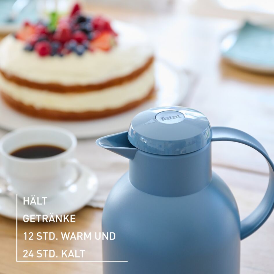 Tefal Samba Jug 1 Liter Blue Isothermal Jug Translucent Vacuum Flask Plastic-Polypropylenex (PP) Glass Liner K3035312 F4010110 - Image 9