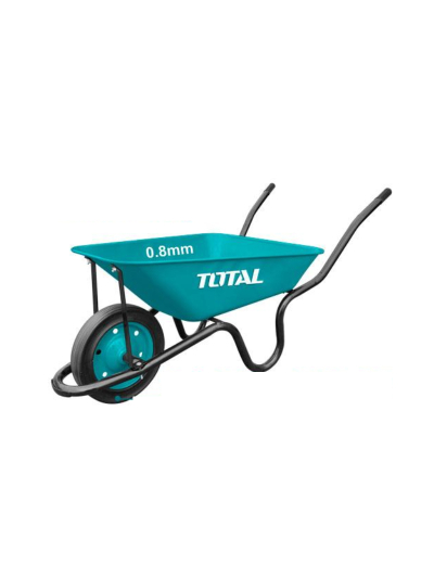 Total Wheel Barrow 120Kg 60L with 13x3" Solid Wheel, 4CBF Sand Capacity THTWB380008