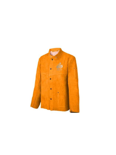 Total Leather Welding Jacket L Size 1.1-1.3mm with Spilt Cowhide, Scribe Pocket, Metalsnaps, FR Thread Stiched TSP20103