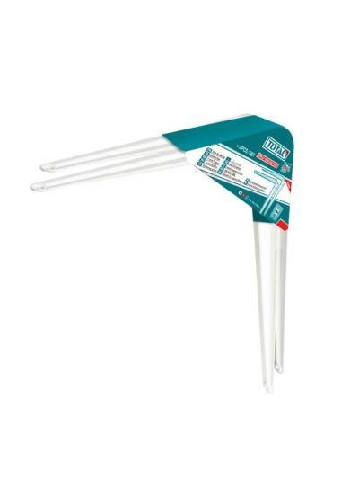 Total Shelf Bracket 2pcs Set 10x12" with 6 Attachment Points, 12 Mounting Screws, White TSB11012