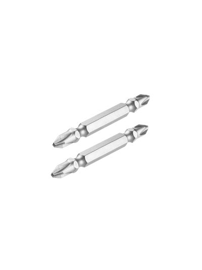 Total Magnetic Tip Screwdriver Bit PH2+PH2 65mm, S2 Industrial Steel 2pcs Set TAC16PH234