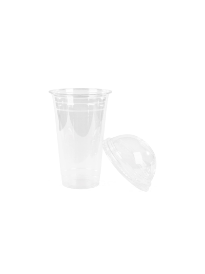 Khaleej Pack Clear Pet Glass 16 OZ with Dome Lid (Pack of 1000)