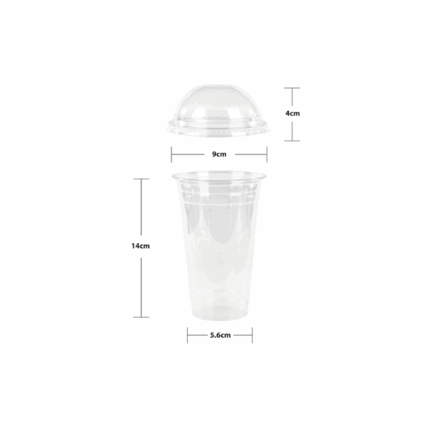 Khaleej Pack Clear Pet Glass 16 OZ with Dome Lid (Pack of 1000) - Image 5