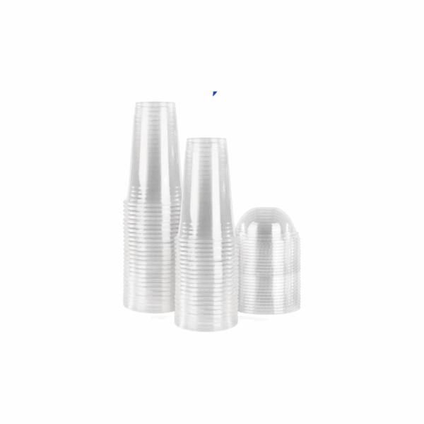 Khaleej Pack Clear Pet Glass 16 OZ with Dome Lid (Pack of 1000) - Image 4