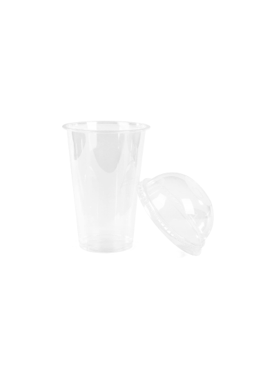 Khaleej Pack Clear Pet Glass 12 OZ with Dome Lid (Pack of 1000)