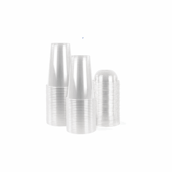 Khaleej Pack Clear Pet Glass 12 OZ with Dome Lid (Pack of 1000) - Image 4