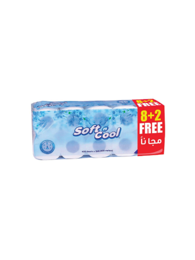 Soft n Cool Toilet Roll 400 Sheets x 2 Ply (Pack of 10)